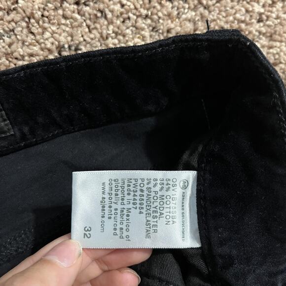 AG Adriano Goldschmied Alexxis Boot Pants Size 32 Black Velvet High Rise Bootcut - Picture 6 of 11